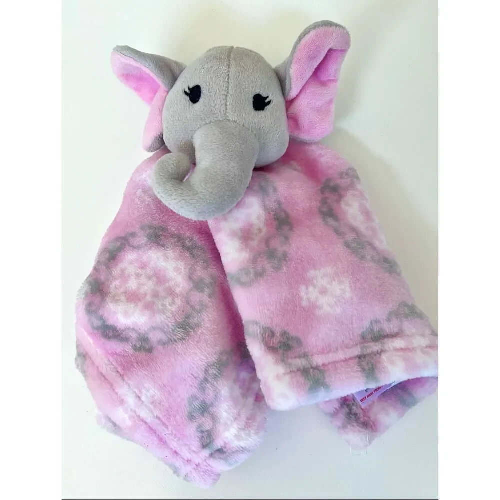 Hudson Baby HB Elephant Gray Pink Lovey Security Blanket Plush Toy